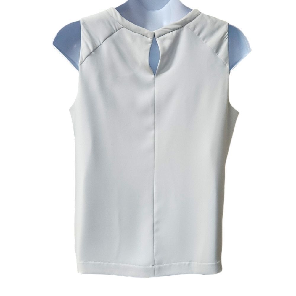 BLACK LABEL BY: CHICO'S Women's Size Lg. Cream Colored Pleated Dressy Blouse. - Picture 8 of 15